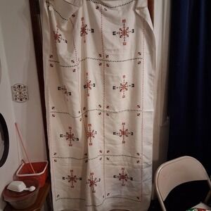 Antique Vintage Embroidered Tablecloth Red Black European Folklore EUC